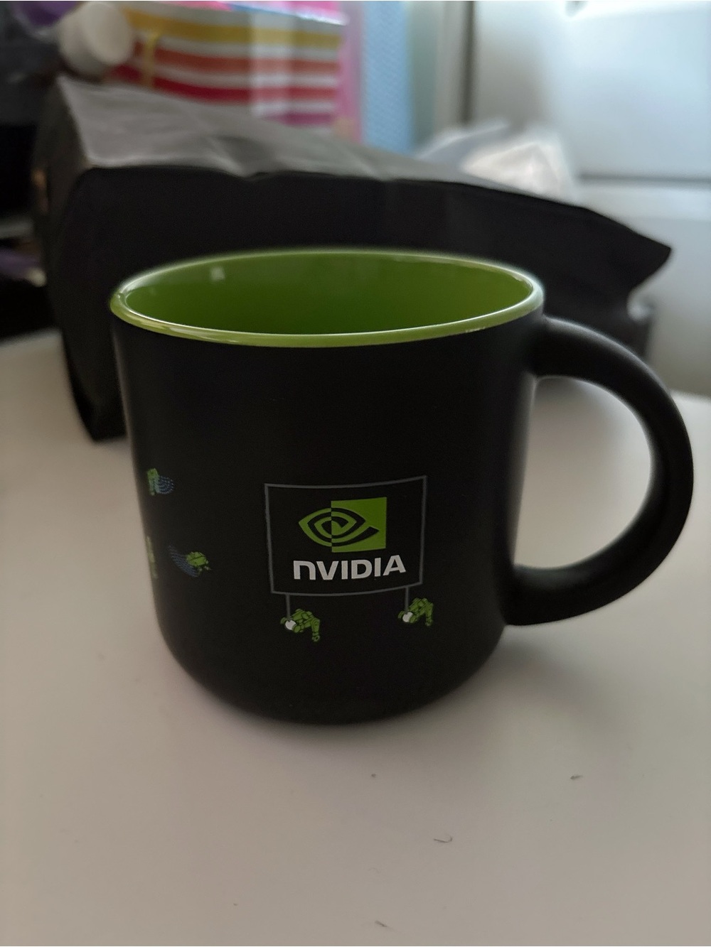 New 11oz NVIDIA Robot Coffee Mug Black Green Ceramic Cup Tech Collectible Cup